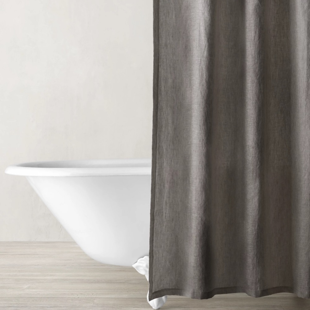 RESTORATION HARDWARE WASHED LINEN SHOWER CURTAIN